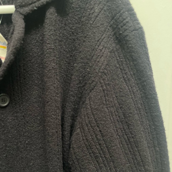 Allen Solly Cardigan Sweater Mens XL Black Wool Blend 4 Button Pockets - Picture 3 of 7